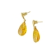 Amber earrings natural Baltic amber cognac